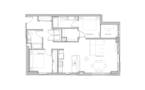 floor plan of the apartment in a modern style